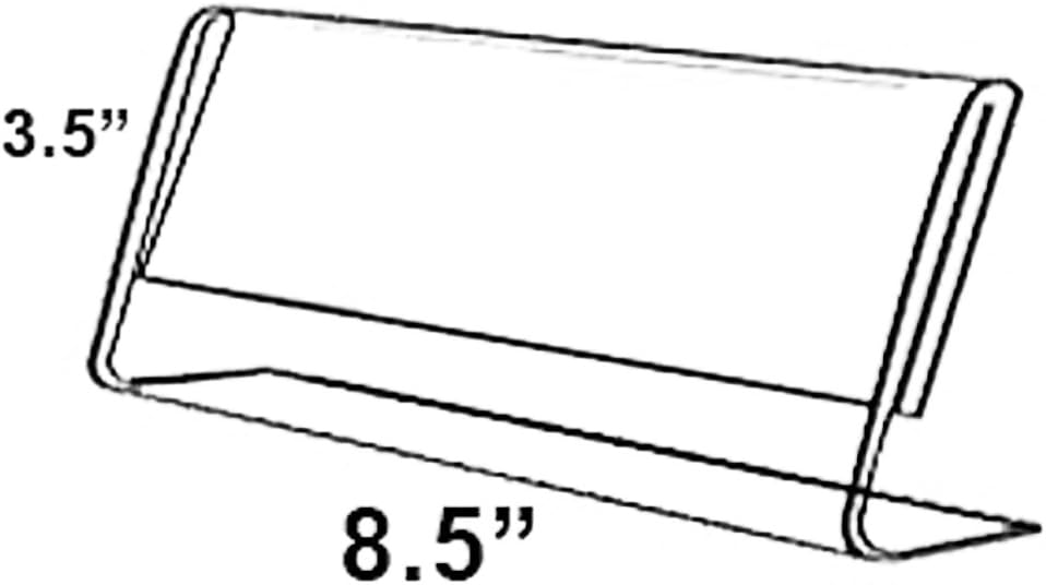Azar Displays Acrylic L-Shaped Sign Holders, Clear - Pack of 10