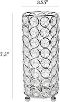 Elegant Designs HG1003-CHR Elipse Crystal Decorative Flower Vase, Candle Holder, Wedding Centerpiece, 7.5 Inch, Chrome 7.75 Inch 1