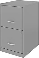 Realspace SOHO Smart 18inD Vertical 2-Drawer File Cabinet, Silver