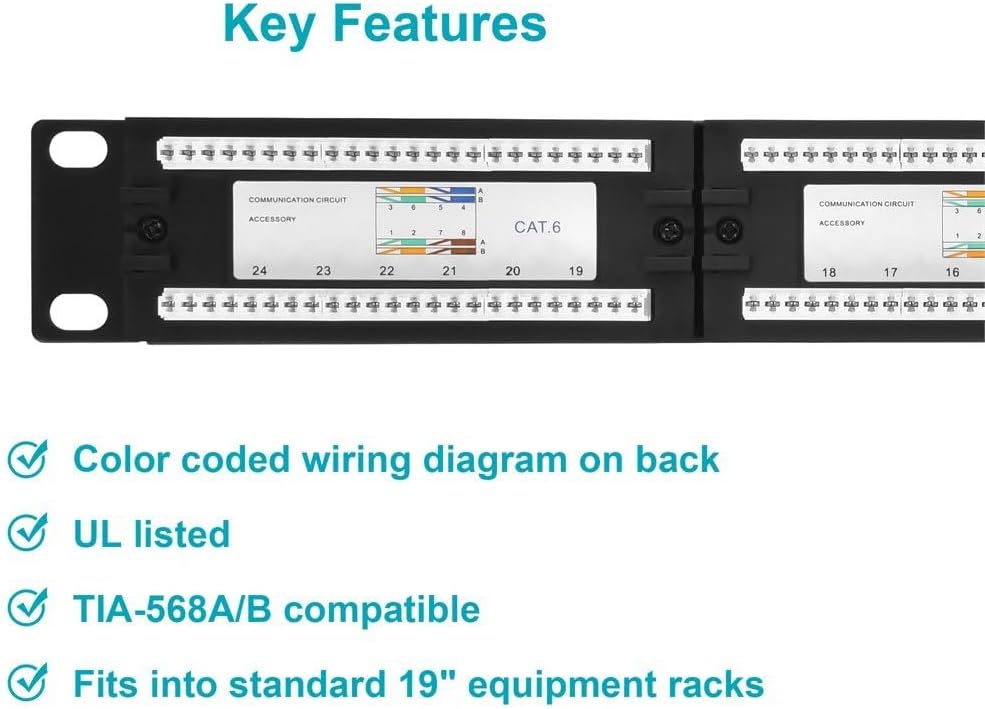 Monoprice Cat6 110-Type Patch Panel (568A/B Compatible)