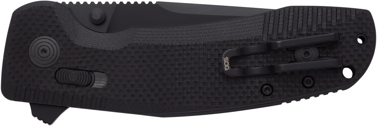 SOG-TAC XR Professional Partially Serrated Tactical Folding Knife | 3.4" D2 Tool Steel Blade Ultra-Grip G10 Handle