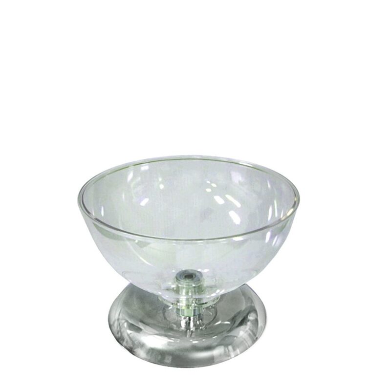 AZAR DISPLAYS Single Bowl Counter Display - Clear Polycarbonate with Chrome Base