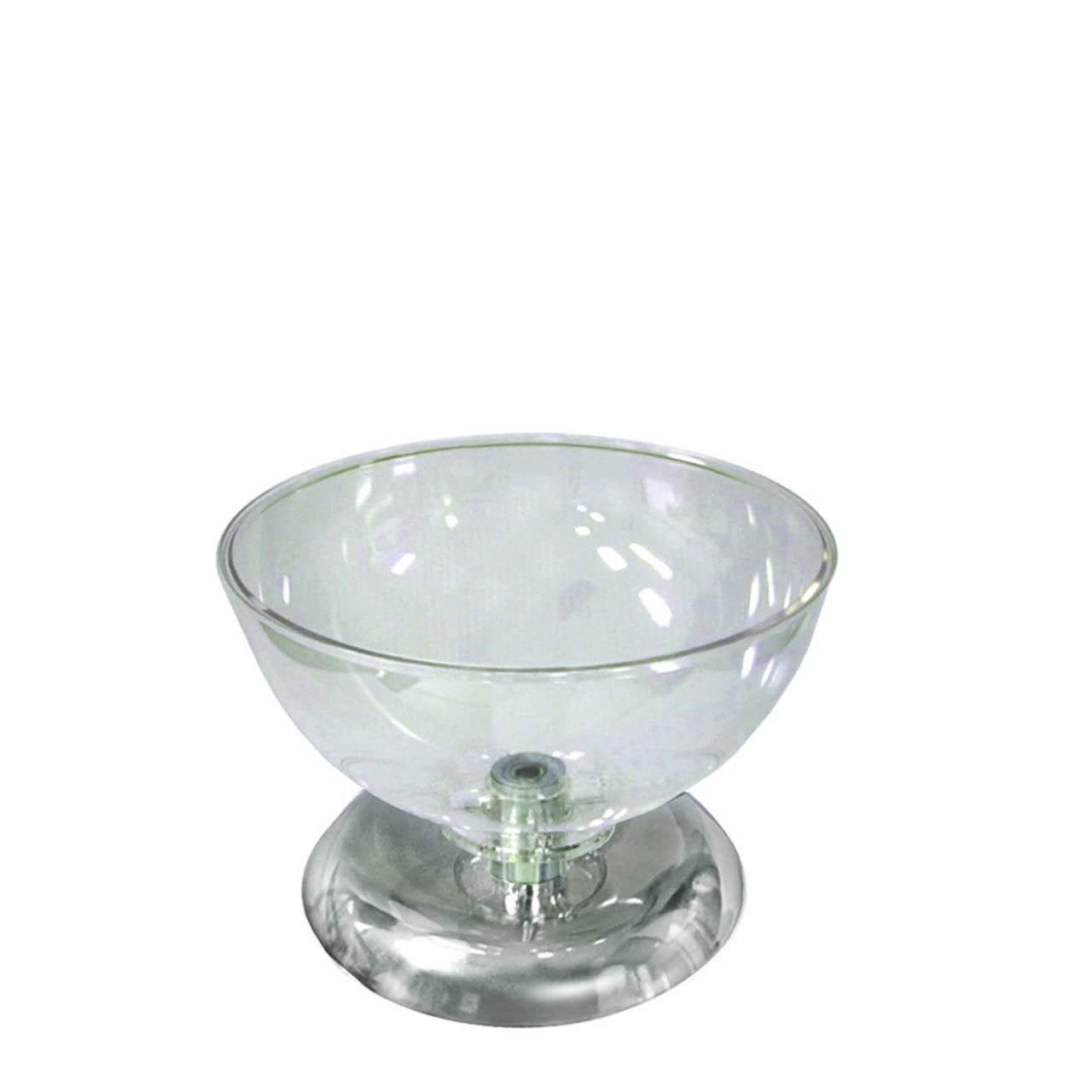 AZAR DISPLAYS Single Bowl Counter Display - Clear Polycarbonate with Chrome Base