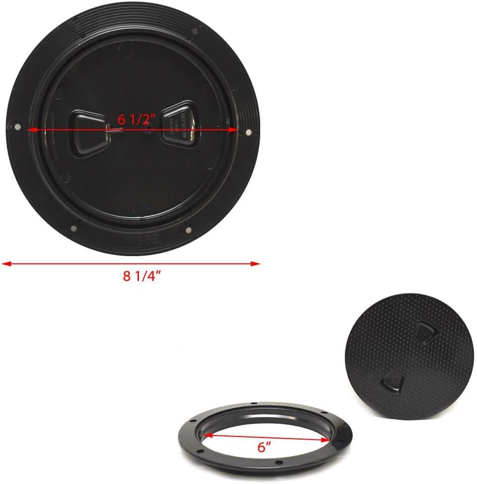 Beckson 6" Non-Skid Screw-Out Deck Plate - Black