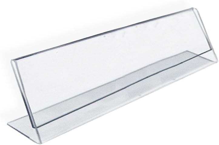 Azar Displays Acrylic L-Shaped Sign Holders, Clear - Pack of 10