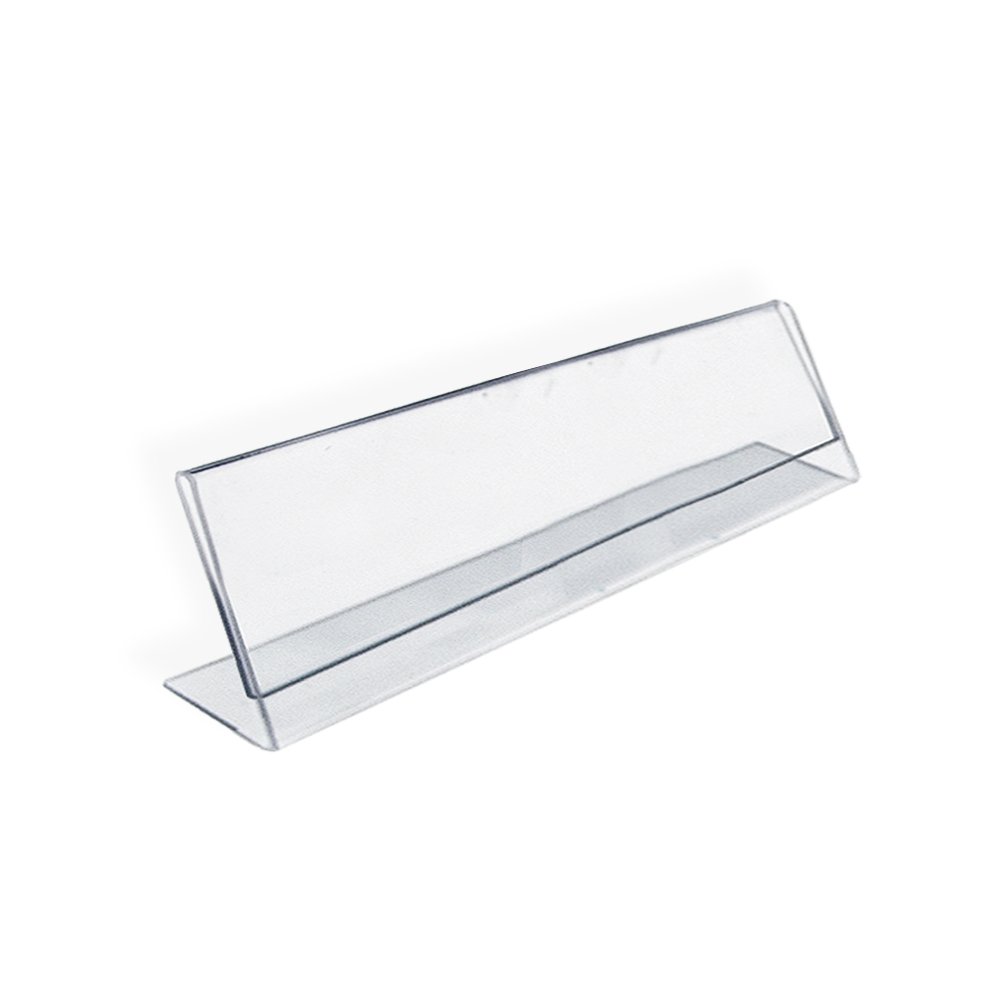 Azar Displays Acrylic L-Shaped Sign Holders, Clear - Pack of 10