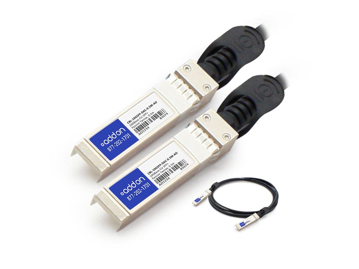 AddOn Force10 Networks CBL-10GSFP-DAC-0.5M Compatible TAA Compliant 10GBase-CU SFP+ to SFP+ Direct Attach Cable (Passive