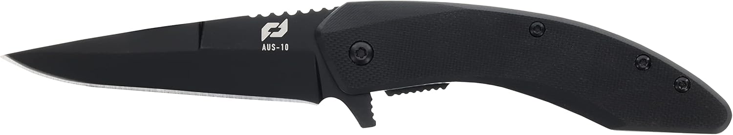 Schrade Delta Class Landshark Folder 7.125in with 3.125in AUS-10 Steel Blade and G10 Handle for EDC
