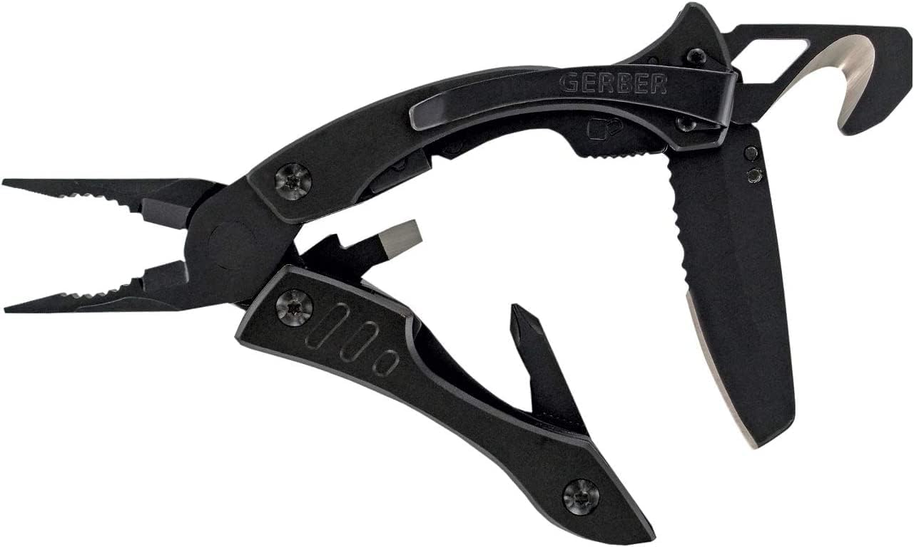 GERBER Crucial Multi-Tool - Black w/Pocket Clip & Strap Cutter [31-001518]
