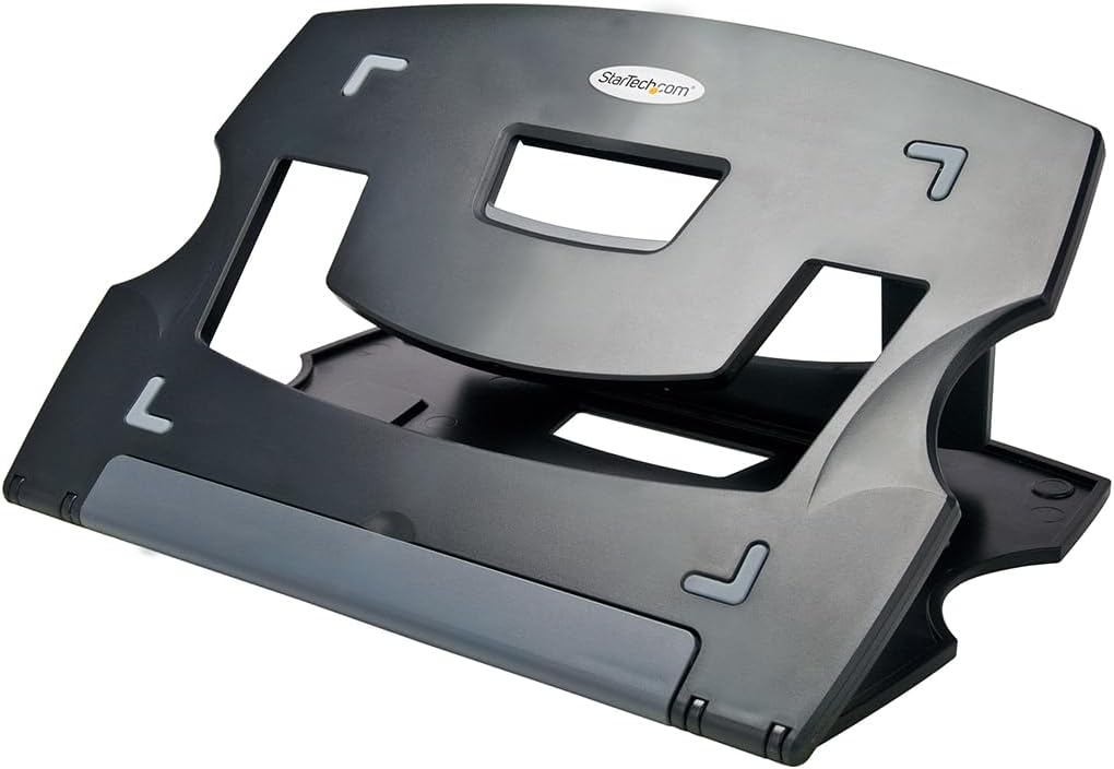 StarTech.com Portable Laptop Stand - Adjustable Laptop Stand - Ergonomic Laptop Desk Stand - Laptop Riser for Desk