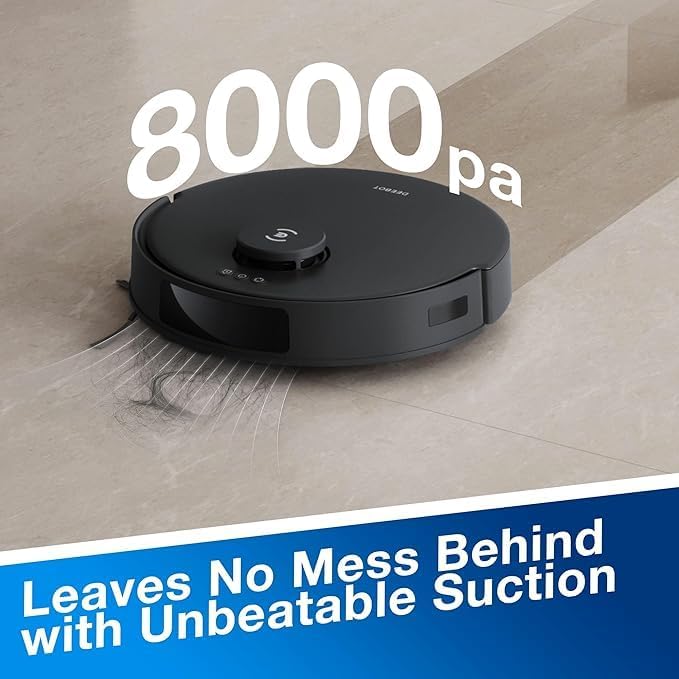 Ecovacs DEEBOT N20 PRO Robot Vacuum Cleaner - 8000Pa Suction, 300min Runtime - Black