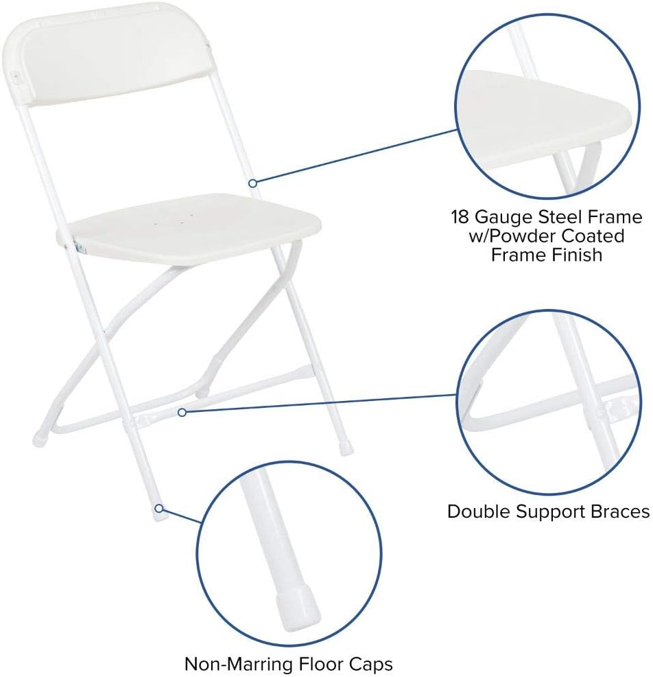 Flash Furniture Hercules Series Commercial-Grade Plastic Folding Chair - 650LB Weight Capacity