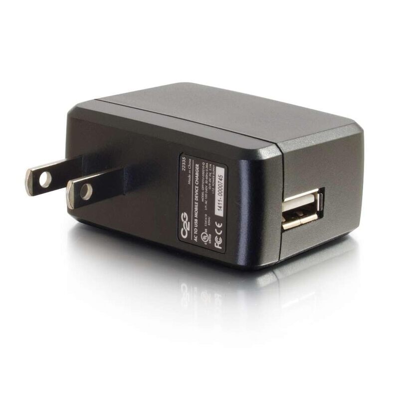 C2G USB Adapter, USB Power Adapter, 2.1A, Cables to Go 22335 2.1A AC to USB