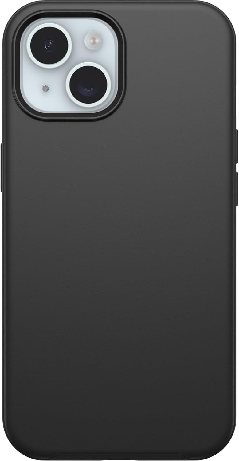 OtterBox iPhone 16e, 15, 14, & 13 Symmetry Series Case - Black, Snaps to MagSafe, Ultra-Sleek