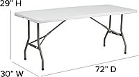 Flash Furniture Kathryn 6-Foot Bi-Fold Granite White Plastic Folding Table