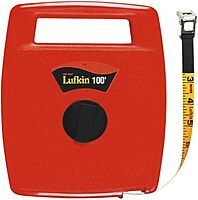 Crescent Lufkin 1/2" x 100' Hi-Viz® Orange Linear Fiberglass Tape Measure - 706L