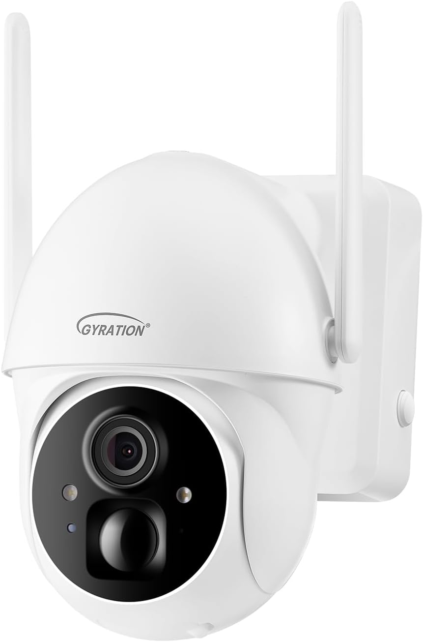 GYRATION 360 Degree Smart WiFi Wireless PTZ Dome Security Camera with Solar Panel