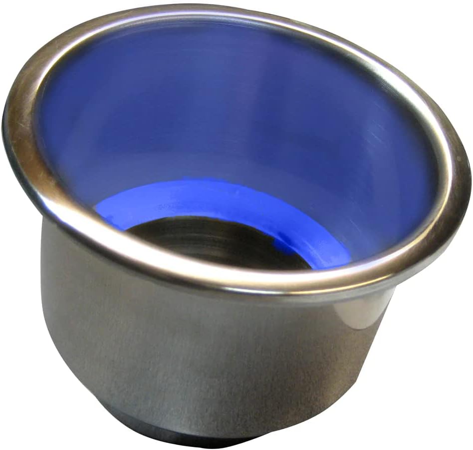 Whitecap S-3511BC Flush Mount Cup Holder W/blue Led Light - Stainless Steel