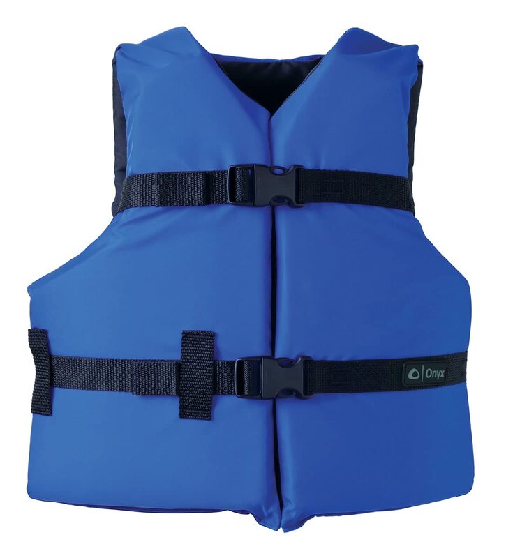 ONYX Youth Life Jacket – Coast Guard Approved, General Purpose Boating Vest for Kids, Safety Flotation Device Blue