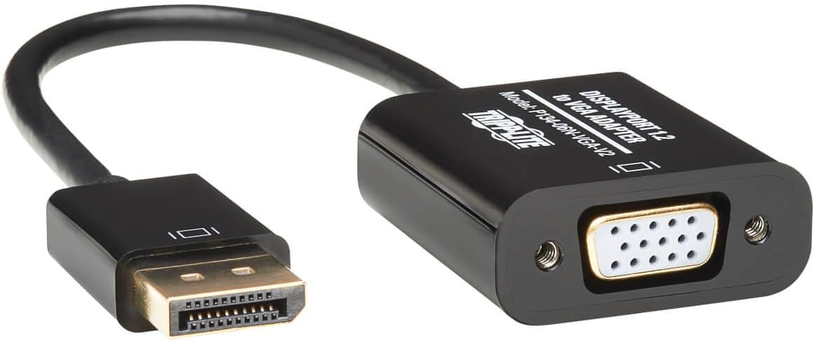 Eaton Tripp Lite DisplayPort to VGA Adapter Cable Active Converter, Displayport 1.2, DP to VGA, 6 inches / 15.2 Centimeters