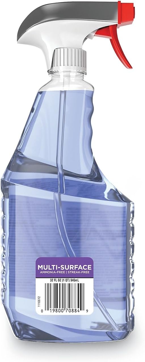 Windex Non-Ammoniated Cleaner - 32 fl oz (1 quart) - Non Ammoniated, Streak-free, Refillable - Purple Trigger Bottle - 1 Each