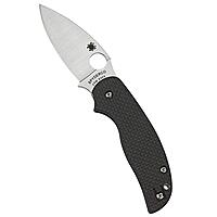 Spyderco Sage 5 Alzheimers Folding Knife - Black Carbon Fiber Laminate Handle, PlainEdge, Full-Flat Grind