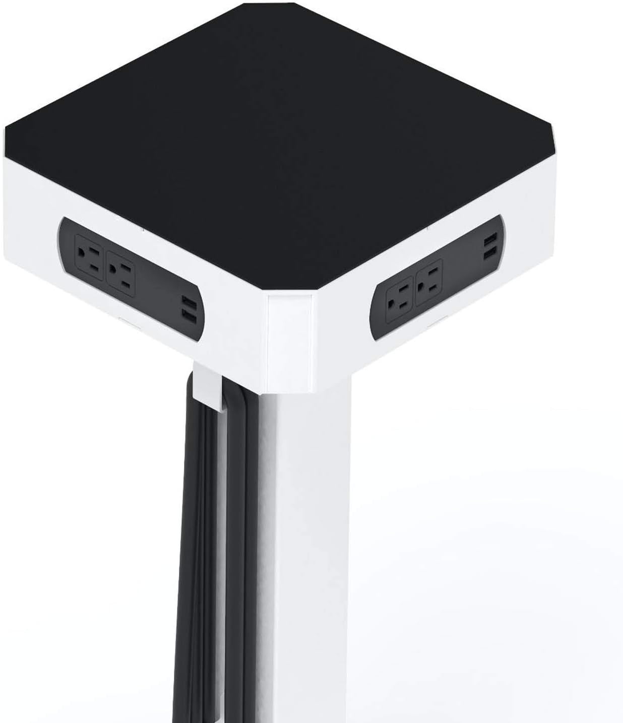 Luxor LuxPower Mobile AC and USB Charging Tower with 8 USB Charging Ports, 8 AC Outlets - White, 14" W x 14" D x 40" H