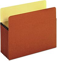 Universal 15262 5 1/4 Inch Expansion File Pockets, Straight Tab, Letter, Redrope/Manila (Box of 10)
