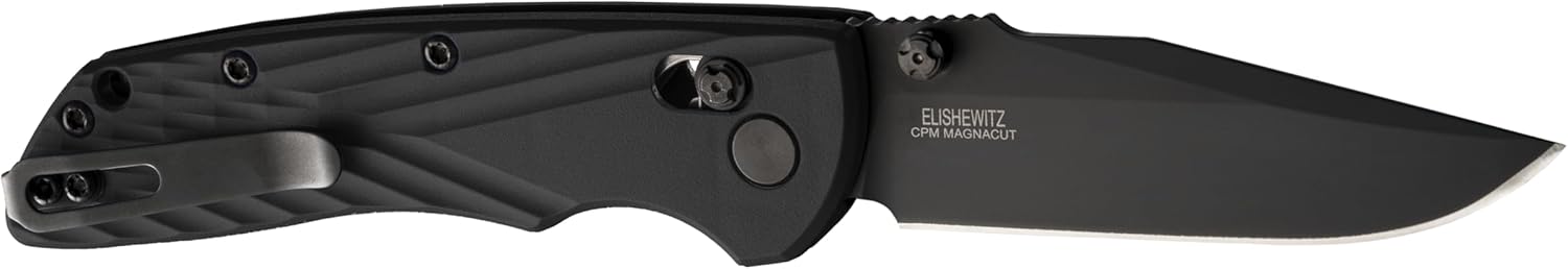 Hogue Deka ABLE Lock Folding Knife 3.25" CPM-MagnaCut Black Cerakote Clip Point Blade, Black Polymer Handles
