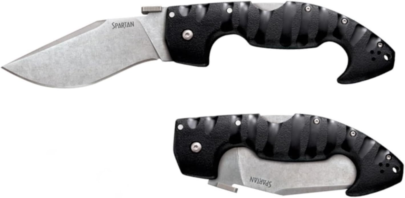 COLD STEEL Spartan 4.5 in Japanese AUS10A Blade Tactical Pocket Folding Knife withTri-Ad Lock and Griv-Ex Handle withSteel