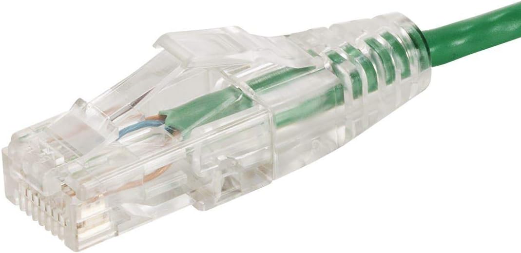 Monoprice Cat6 Ethernet Patch Cable - Snagless, Stranded, 550MHz, UTP, CMR Rated, 28AWG, 2 Feet, Green - SlimRun Series