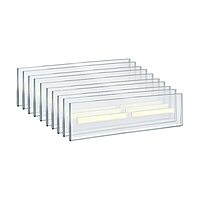 Azar Displays 122011 Self Adhesive Tape Clear Acrylic Wall Sign Holder Frame 11.5" W x 2.5" H - Landscape/Horizontal, 10-Pack