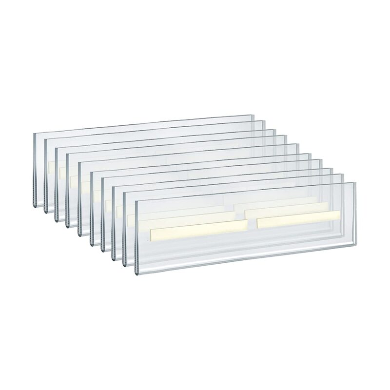 Azar Displays 122011 Self Adhesive Tape Clear Acrylic Wall Sign Holder Frame 11.5" W x 2.5" H - Landscape/Horizontal, 10-Pack