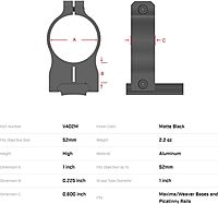 Warne Vapor Scope Rings, 1 inch, High, V402M, Black