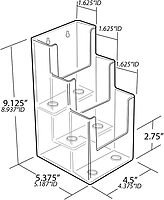 Azar Displays 12-Pocket 3-Tier Revolving Brochure Holder, 9inH x 15inW x 15inD, Clear