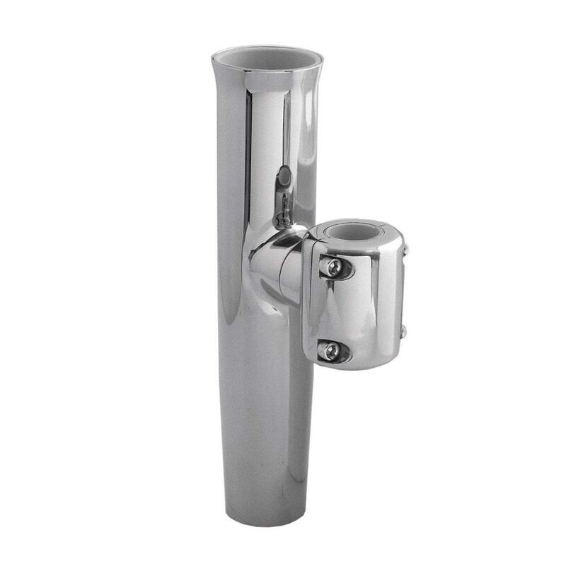 TACO Stainless Steel Clamp-On Adjustable Rod Holder - Fits 7/8" & 1" O.D. Tubing