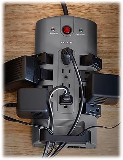 Belkin 12-Outlet Pivot Surge Protector, 4320 Joules, 8 ft Cord, Gray
