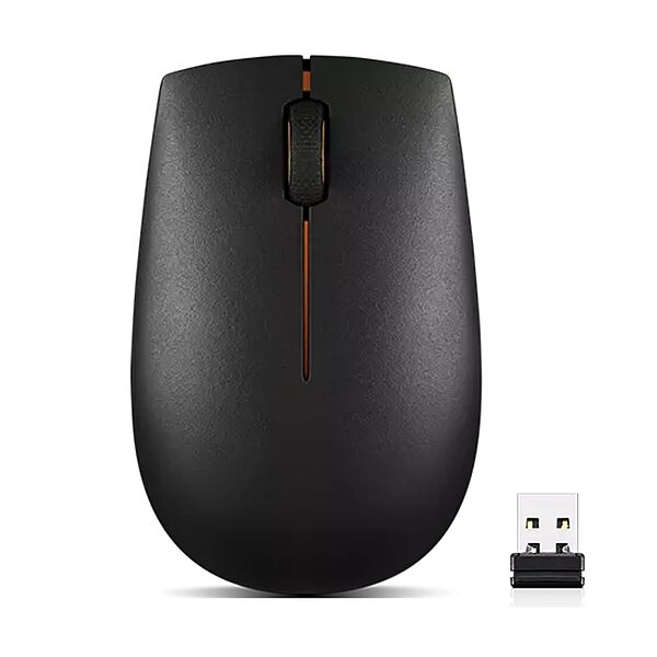 Lenovo 300 Wireless Mouse – Computer Mouse for PC, Laptop with Windows – Ambidextrous Design – 2.4 GHz Nano USB Receiver – 12 Month Battery Life Black