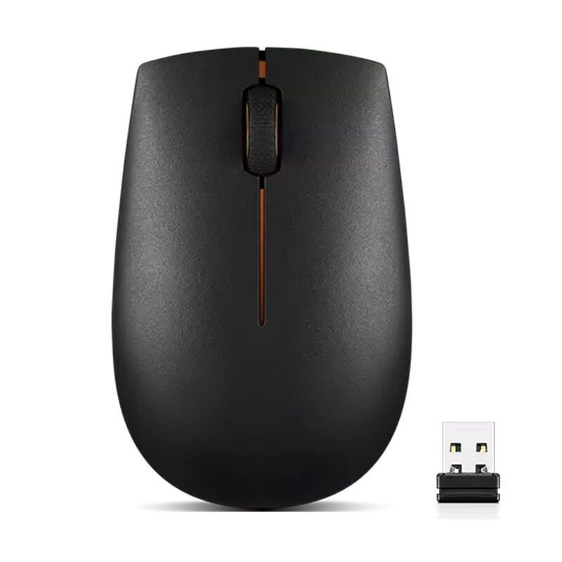 Lenovo 300 Wireless Mouse – Computer Mouse for PC, Laptop with Windows – Ambidextrous Design – 2.4 GHz Nano USB Receiver – 12 Month Battery Life Black