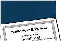 Oxford Linen-finish Certificate Holders - Letter - 8 1/2in x 11in Sheet Size - Linen - Dark Blue - 5 / Pack