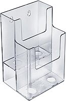 AZAR DISPLAYS 2-Tier Tri-Fold Brochure Counter Display, Clear Acrylic
