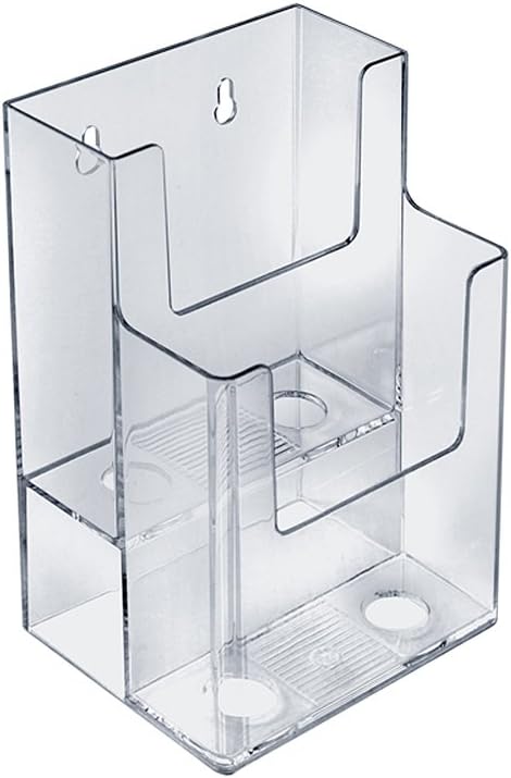 AZAR DISPLAYS 2-Tier Tri-Fold Brochure Counter Display, Clear Acrylic