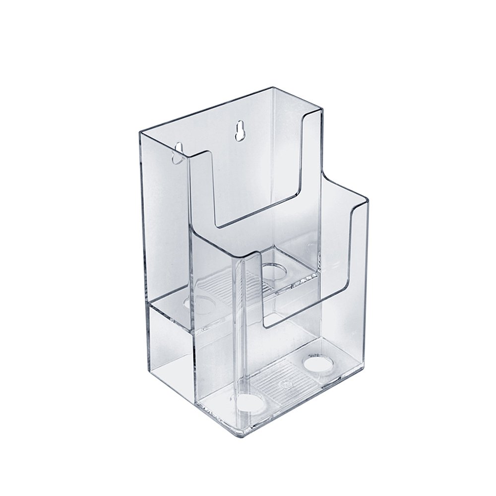 AZAR DISPLAYS 2-Tier Tri-Fold Brochure Counter Display, Clear Acrylic