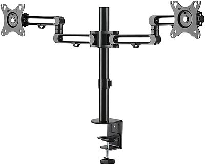StarTech.com Desk Mount Dual Monitor Arm - Desk Clamp VESA Compatible Monitor Mount for up to 32 inch Displays - Ergonomic Articulating Monitor Arm - Height Adjustable/Tilt/Swivel/Rotating (ARMDUAL3)