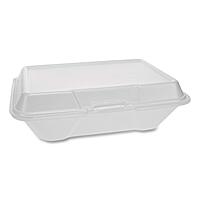 Evergreen Foam Hinged Lid Container, Single Tab Lock #205 Utility, 9.19 x 6.5 x 2.75, White, 150/Carton