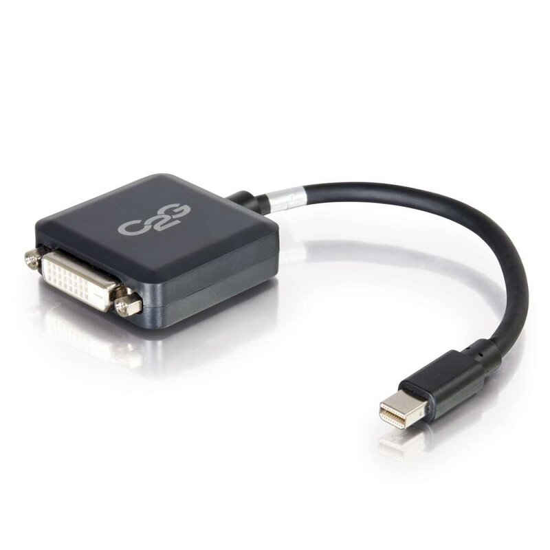 C2G/Cables To Go 54311 8in Mini DisplayPort to DVI-D Adapter Converter - Male to Female Active Black