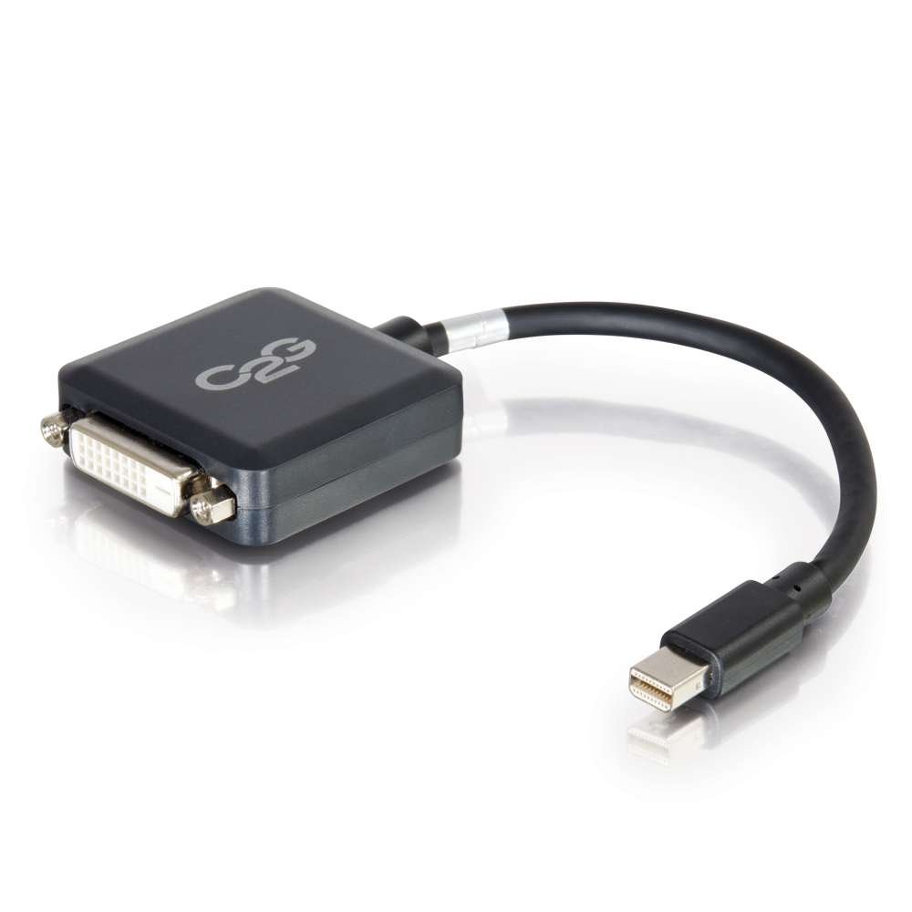 C2G/Cables To Go 54311 8in Mini DisplayPort to DVI-D Adapter Converter - Male to Female Active Black