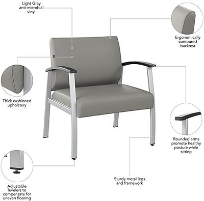 Bush Business Furniture Arrive Waiting Room Seating with Arms
