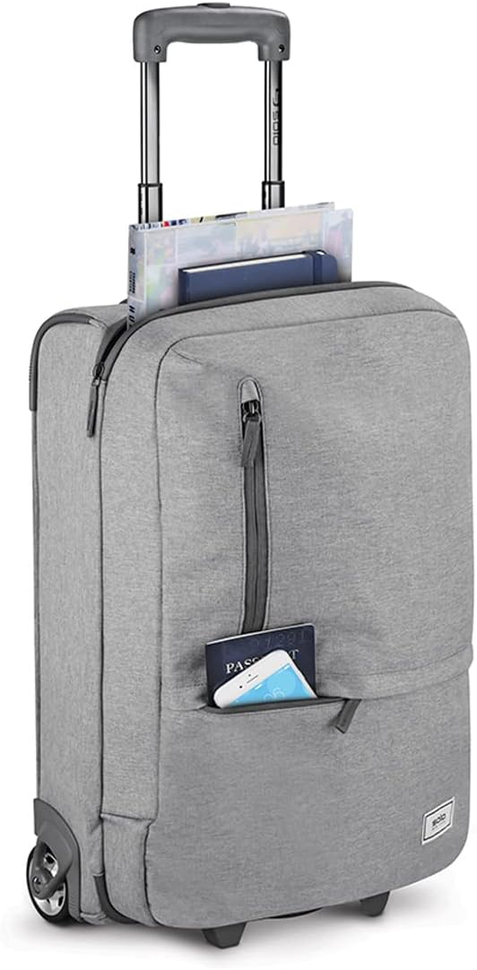 Solo New York 22 Inch Carry On Luggage - Softside Suitcases for Travel, Wheeled Rolling Bag, 2 Wheel Upright