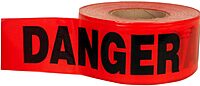 Keson SB3102R21 DANGER DANGER DANGER (3 IN X 1000 FT RED POLY) STANDARD BARRICADE TAPE case of 8